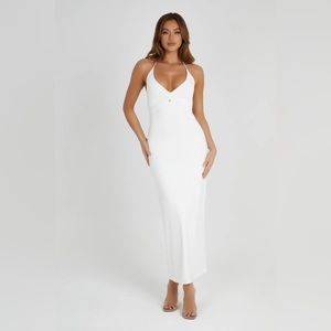 MESHKI Heidi white maxi dress